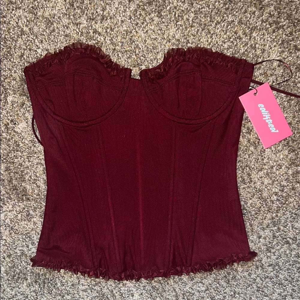 Edikted Burgundy Bodysuit